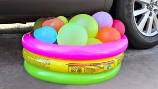 Experiment: Car vs Water Balloons in Pool | Crushing Crunchy & Soft Things by Car!