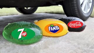 Experiment: Car vs 7up, Fanta & Coca Cola in Condoms 