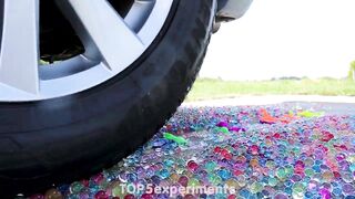 Experiment: Car vs Orbeez in Color Balloons 