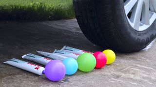 Experiment Car vs TOOTHPASTE & BALLOONS | Crushing Crunchy & Soft Things by Car