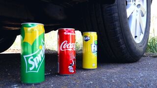 Crushing Crunchy  & Soft Things by  Car. EXPERIMENT: Car vs Coca Cola Fanta Sprite