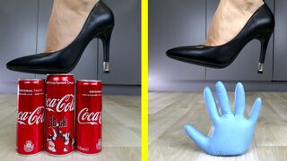 Crushing Crunchy & Soft Things by Shoes. EXPERIMENT: Shoes vs Coca Cola, Balloons & Orbeez