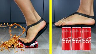 Crushing Crunchy & Soft Things by Shoes. EXPERIMENT: Shoes vs Jelly Coca-Cola