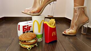 Crushing Crunchy & Soft Things by Shoes. Experiment: Transparent Shoes vs  Food from McDonald's