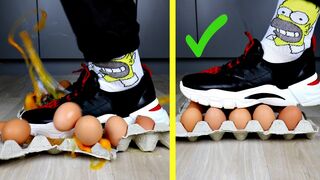 Experiment: Shoes vs 100 Eggs. Crushing Crunchy & Soft Things by Sneakers