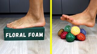 Crushing Crunchy & Soft Things by Leg. Experiment Leg vs Floral Foam, Antistress Toys