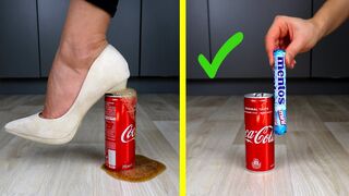 Experiment: Women Shoes vs Coca Cola & Balloons. Crushing Crunchy & Soft Things by Shoes