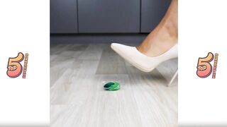 Crushing Crunchy & Soft Things by Shoes. Experiment: Women Shoes vs Slick Toys, Relax Videos