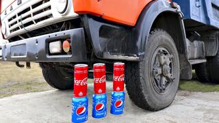 Experiment Truck vs Pepsi Cola & Water Balloons / Crushing Crunchy & Soft Things by Truck.
