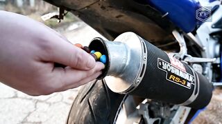 EXPERIMENT M&M IN 100°C MOTORCYCLE EXHAUST