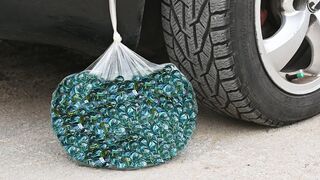 EXPERIMENT Car vs 1000 MARBLES in Balloon Crushing Crunchy & Soft Things by Car