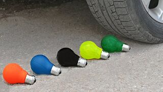 EXPERIMENT Car vs COLORFUL BULBS Crushing Crunchy & Soft Things by Car