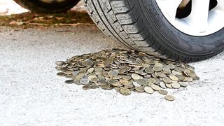 EXPERIMENT CAR vs COINS Crushing Crunchy & Soft Things by Car