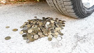 EXPERIMENT CAR vs COINS Crushing Crunchy & Soft Things by Car