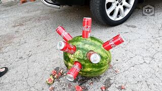 EXPERIMENT Car vs WATERMELON & Coca-Cola Crushing Crunchy & Soft Things by Car