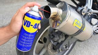 EXPERIMENT WD-40 IN MOTORCYCLE EXHAUST