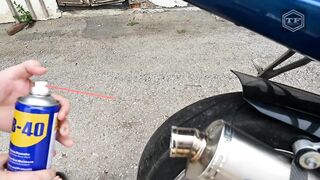 EXPERIMENT WD-40 IN MOTORCYCLE EXHAUST