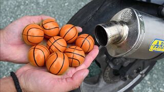 SMALL BASKETBALL BALLS in MOTORCYCLE EXHAUST