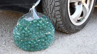 CAR  vs 1000 MARBLES in BALLOON Crushing Crunchy & Soft Things by Car