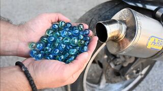 EXPERIMENT MARBLES in MOTORCYCLE EXHAUST