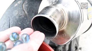 EXPERIMENT MARBLES in MOTORCYCLE EXHAUST