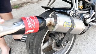 EXPERIMENT COCA COLA IN 100°C MOTORCYCLE EXHAUST