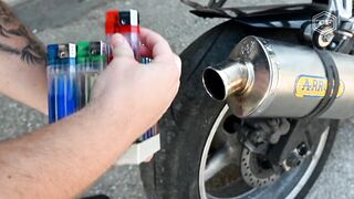 EXPERIMENT GIANT LIGHTERS in MOTORCYCLE EXHAUST