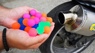 EXPERIMENT Jumping balls in MOTORCYCLE EXHAUST