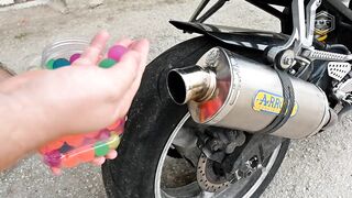 EXPERIMENT Jumping balls in MOTORCYCLE EXHAUST