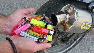 EXPERIMENT LIGHTERS in MOTORCYCLE EXHAUST