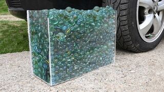 EXPERIMENT Car vs 1000 Marbles Crushing Crunchy & Soft Things by Car