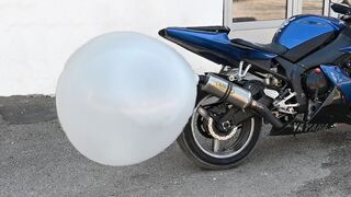 EXPERIMENT BALLOON vs MOTORCYCLE EXHAUST