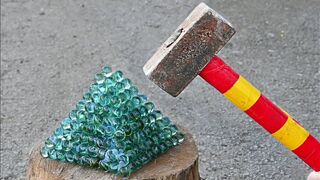 EXPERIMENT HAMMER vs MARBLES PYRAMIDE