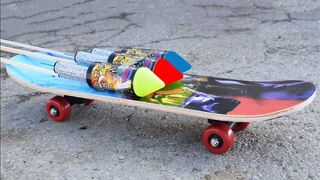 EXPERIMENT SKATEBOARD WITH FIRECRACKER ROCKET ENGINE