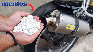 EXPERIMENT MENTOS in MOTORCYCLE EXHAUST