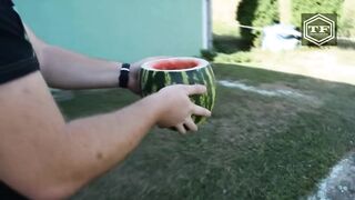 EXPERIMENT GASOLINE & MENTOS IN WATERMELON