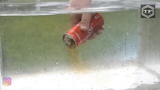 EXPERIMENT OPENING COCA COLA CAN UNDERWATER