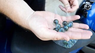 EXPERIMENT 100 MARBLES  in MOTORCYCLE EXHAUST