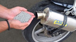 EXPERIMENT 1000 METAL AIRSOFT BBs in MOTORCYCLE EXHAUST