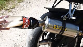EXPERIMENT COCA COLA ZERO in MOTORCYCLE EXHAUST