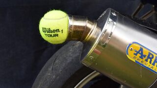EXPERIMENT MOTORCYCLE EXHAUST vs TENNIS BALL