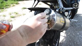 EXPERIMENT MAKE CONFETTI WITH MOTORCYCLE EXHAUST