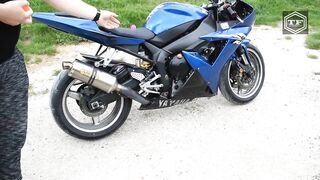 EXPERIMENT JUMPING BALLS IN MOTORCYCLE EXHAUST