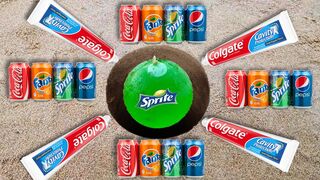 Experiment Coca Cola, Fanta, Sprite, Colgate, Mirinda, Pepsi and Mentos Undergeound!
