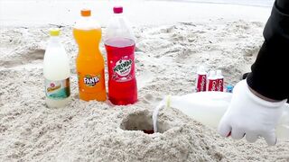 Coca Cola, Fanta, Sprite in Watermelon vs Mentos Underground! Epic Compilation!