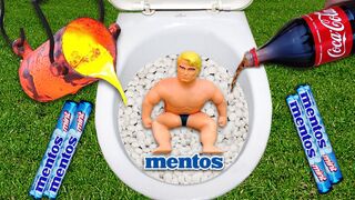 EXPERIMENT !! Stretch Armstrong VS Toilet and Underground, Pepsi, Coca Cola, Sprite and Mentos