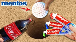 Experiment Coca Cola & Colgate Vs Mentos Underground! SUPER reaction!