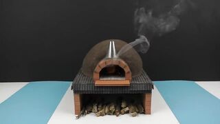 HOW TO BUILD A REAL PIZZA OVEN from Mini Bricks - BRICKLAYING - mini pizza in the oven!