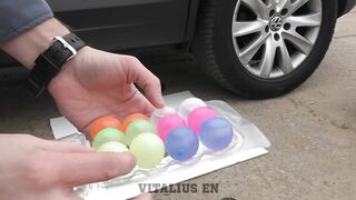 EXPERIMENT: CAR VS GIANT BALLON With ORBEEZ INSIDE