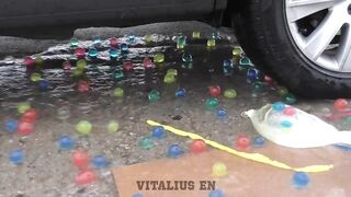 EXPERIMENT: CAR VS GIANT BALLON With ORBEEZ INSIDE